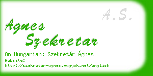 agnes szekretar business card